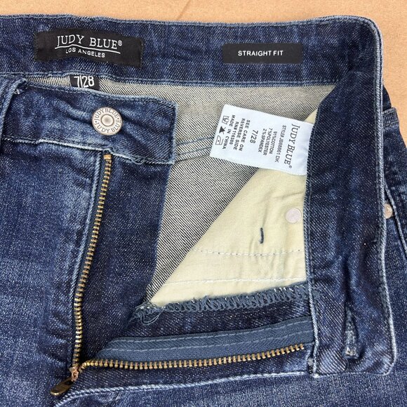 Judy Blue Straight Fit Five Pocket Jeans Womens 7/28 Blue Zip Fly - Picture 3 of 10